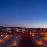 A mesmerizing night in the Agafay After Dark , Morocco, with stars lighting up the sky.