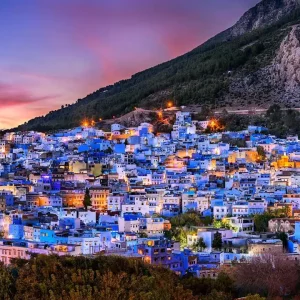 Chefchaouen city by night Maroc day pass tour from marrakech to chefchaouen via sahara desert