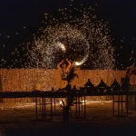 Maroc day pass fire shows uring a Magicall dinner in Agafay desert Marrakech